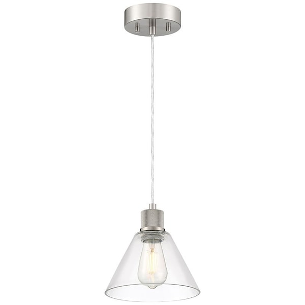 Access Lighting Port Nine Martini, Martini LED Pendant, Brushed Steel Finish, Clear Glass 63140LEDDLP-BS/CLR - main